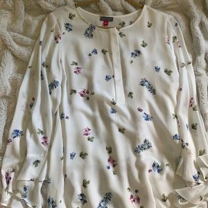 White Floral Blouse
